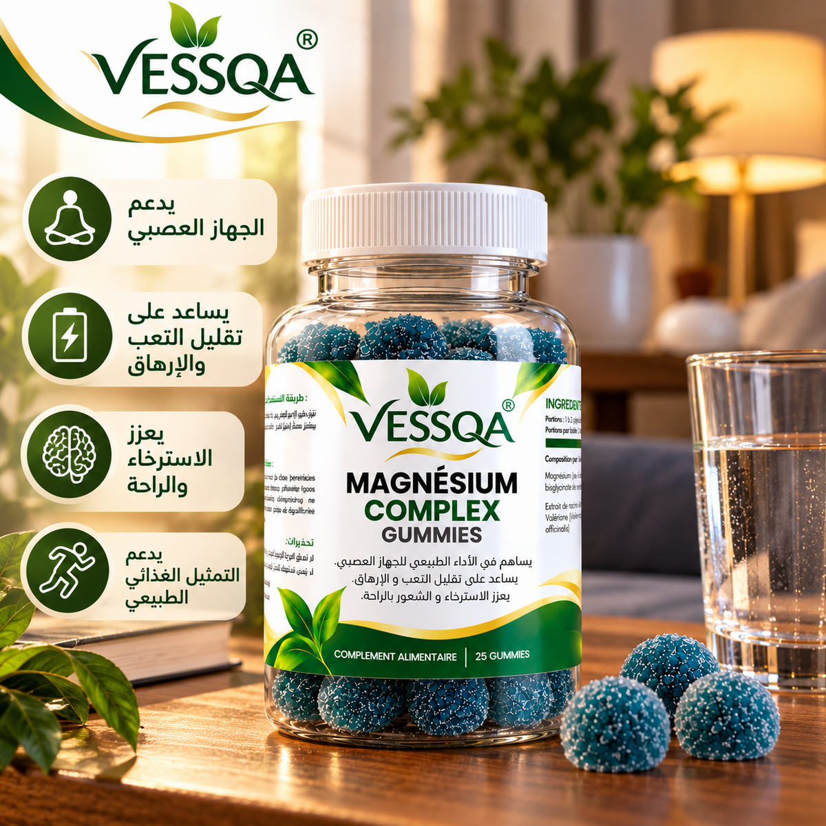 VESSQA Magnésium Complex Gummies — moment de détente au quotidien