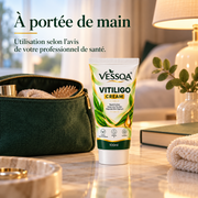 VESSQA Vitiligo Cream 100 ml — tube près d’une trousse