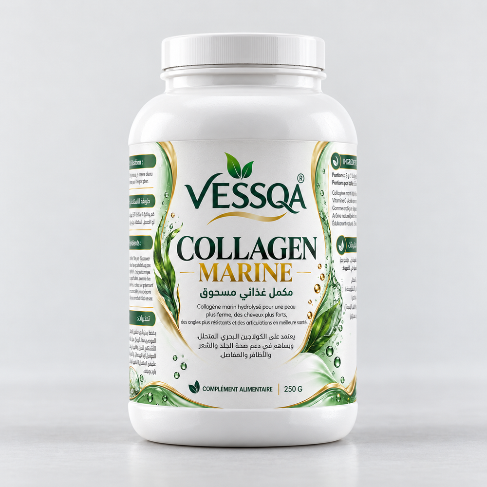 VESSQA Collagène marin + Vitamine C – 250 g