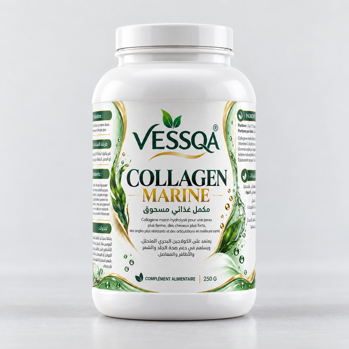 VESSQA Collagène marin + Vitamine C – 250 g