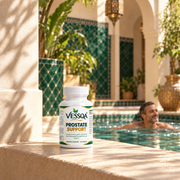 Flacon VESSQA Prostate Support 60 capsules dans un riad marocain